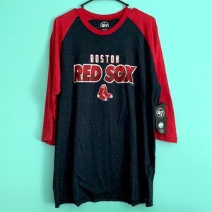 MLB '47 Boston Red Sox Heather Navy & Red Baseball Tee